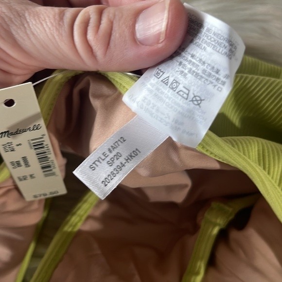 NWT Madewell Second Wave Ribbed Halter One-Piece Swimsuit in Exotic Pear - Picture 11 of 13
